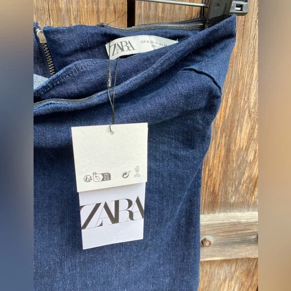 Zara Fitted ZW Denim Dress - Picture 4 of 14